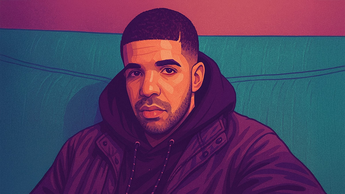 A digital illustration of Drake inspired by his Comeback Season mixtape, for one of his first interviews about music.