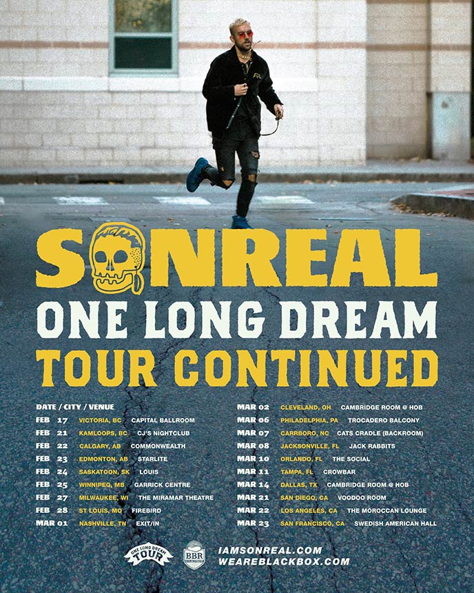 SonReal releases dates for One Long Dream Tour Continued