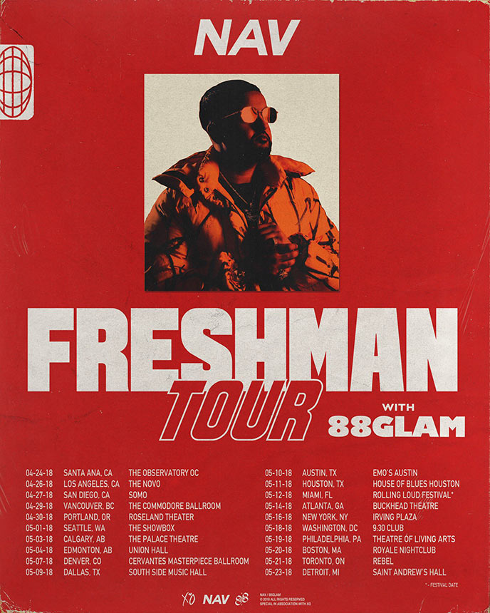 NAV to embark on The Freshman Tour with 88GLAM in April