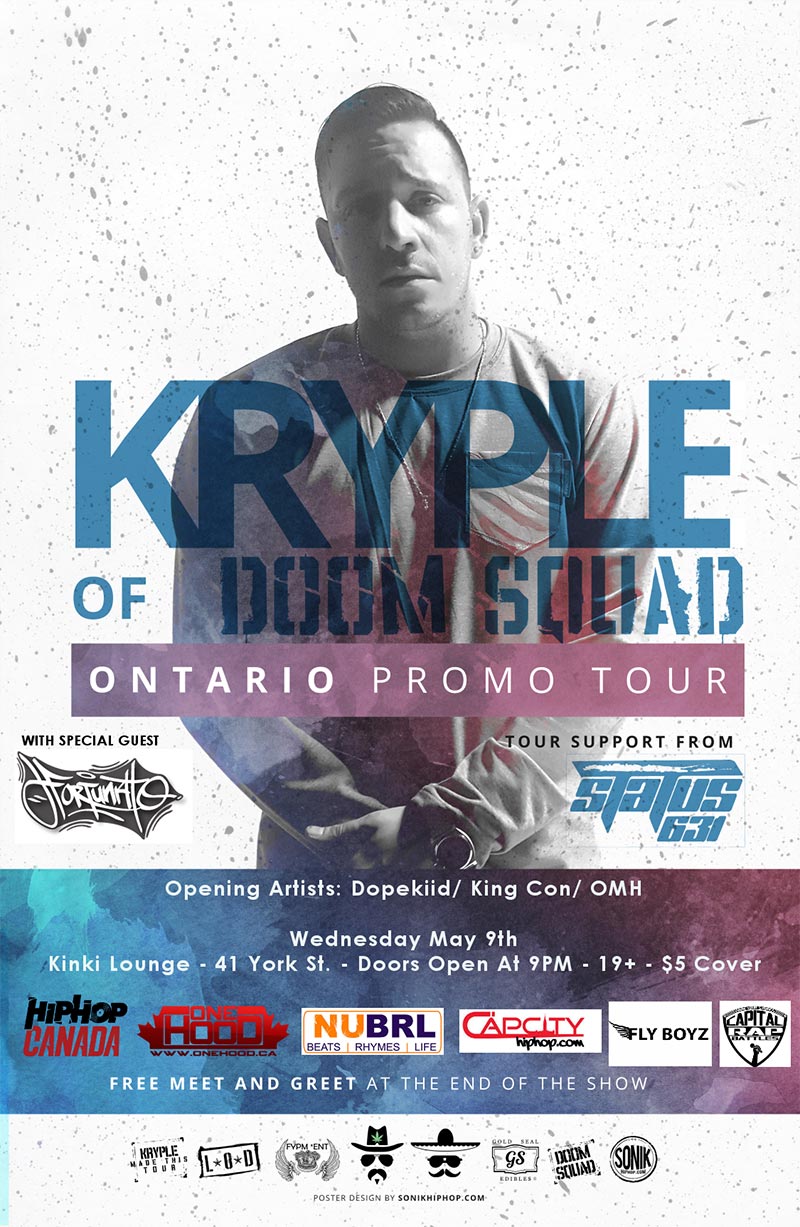 Kryple and special guest Fortunato bring Ontario Promo Tour to Ottawa on May 9