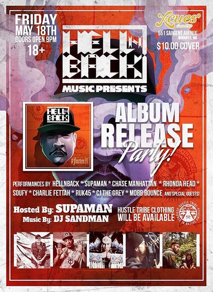 Hellnback celebrates the release of #Fourteen91 in Winnipeg on May 18