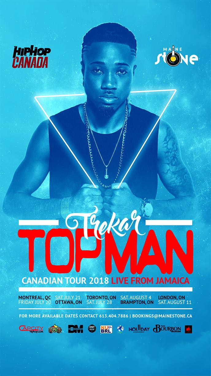 Jamaican artist Trekar brings the TopMan Tour to Canada for 5 shows