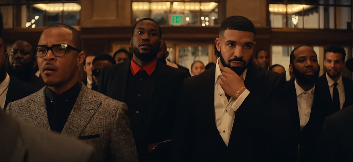 Scene from the Going Bad music video by Meek Mill featuring Drake.