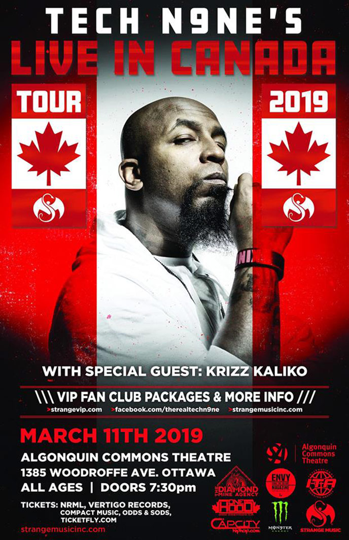 Tonight: Tech N9ne brings the Live In Canada Tour 2019 to Ottawa
