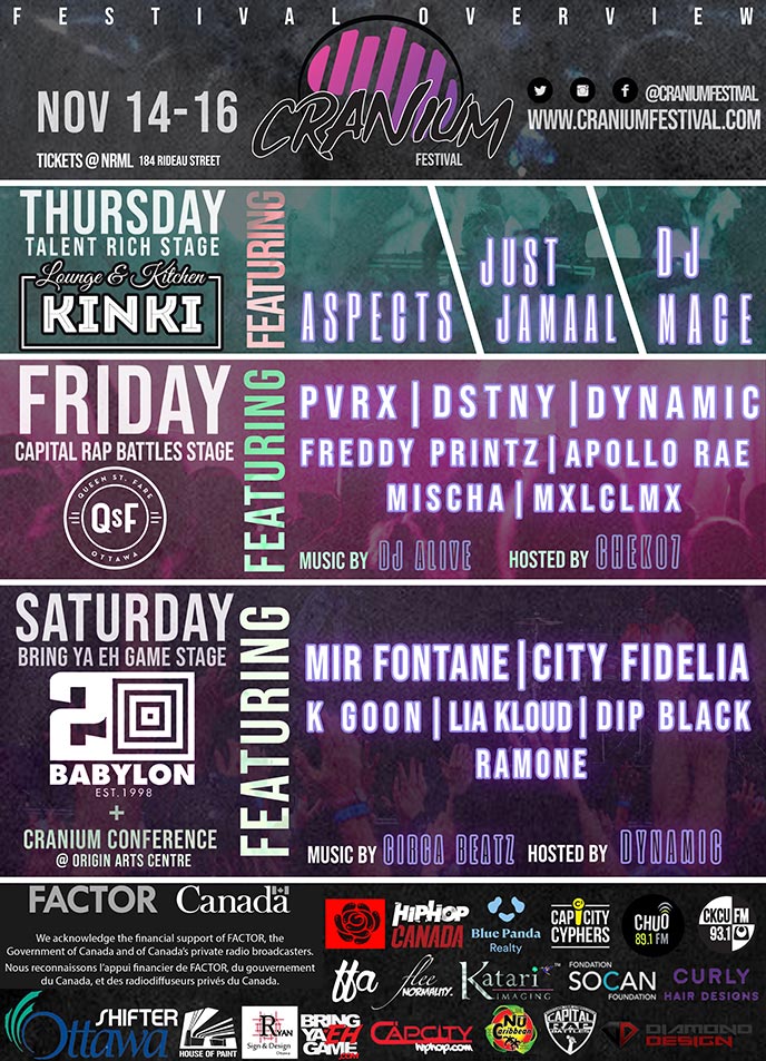 Nov. 14-16: Cranium Festival to feature Pvrx, City Fidelia, Dynamic, Aspects, Dip Black and more