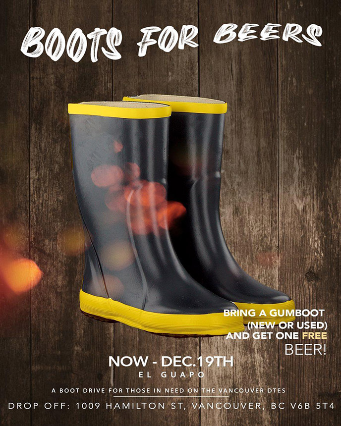 Dec. 19: Boots for Beers in Vancouver to feature Brevner, Boslen, Junk, Chin Injeti and more