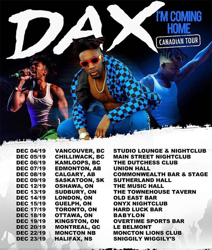 Dec. 4: Dax kicks off Canadian tour in Vancouver at Red Room