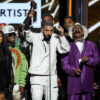 Drake and various members of OVO on stage at the 2017 Billboard Music Awards