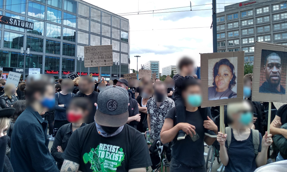A protest against racism in Berlin, Germany, on June 6, 2020