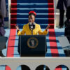 National youth poet laureate Amanda Gorman recites her inaugural poem during the 59th Presidential Inauguration at the U.S. Capitol in Washington, Jan. 20, 2021. (AP Photo/Patrick Semansky, Pool)