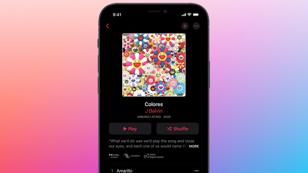 Apple Music loaded on a mobile device