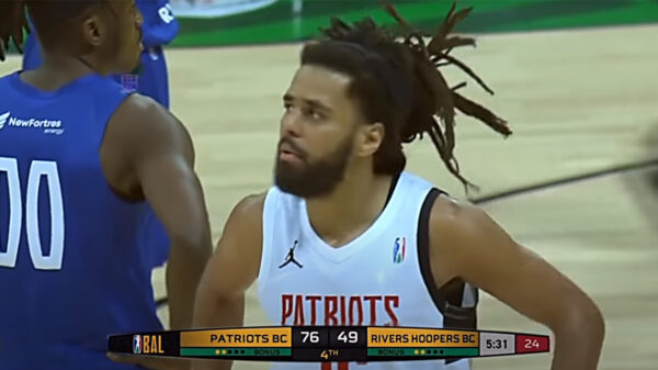 J. Cole playing in the Basketball Africa League