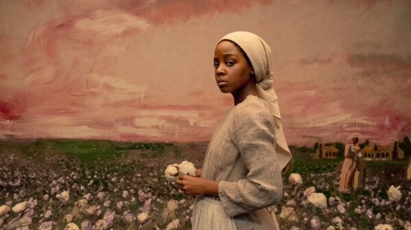 Thuso Mbedu plays Cora in The Underground Railroad, a woman on the run to freedom in the north of the US. (Kyle Kaplan/Amazon Studios)