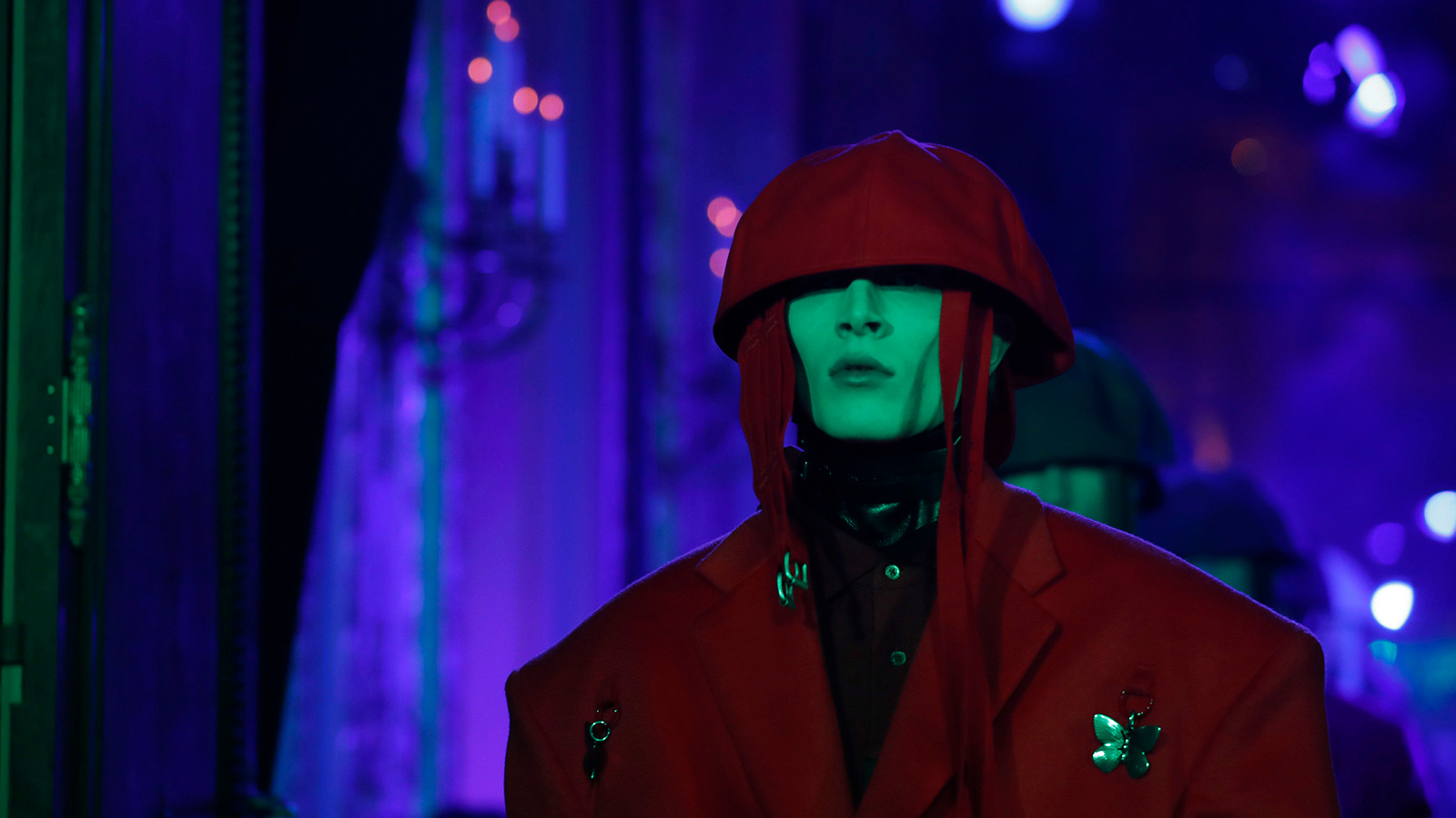 Models wear creations for the Raf Simons men’s Fall/Winter fashion collection presented in Paris in January 2019. (AP Photo/Thibault Camus)