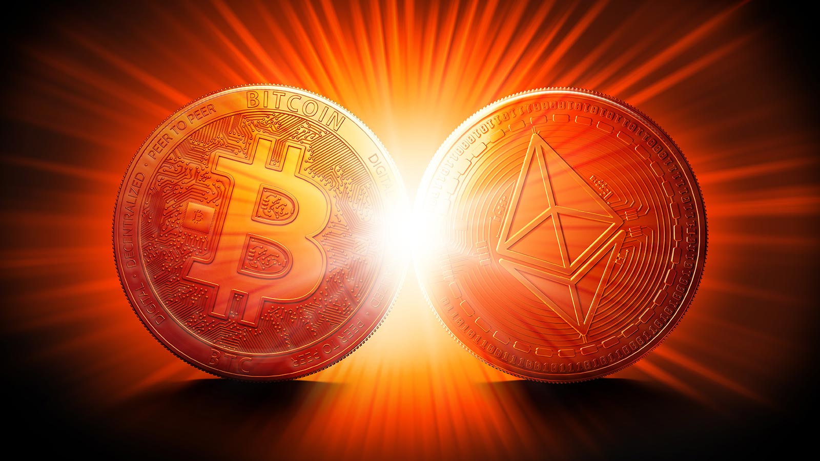 A bitcoin token and an ethereum token