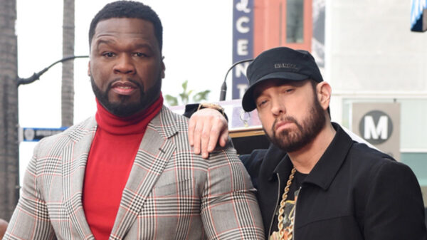 50 Cent and Eminem pose for a picture