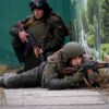 Soldiers from Ukraine engaged in battle in Kyiv