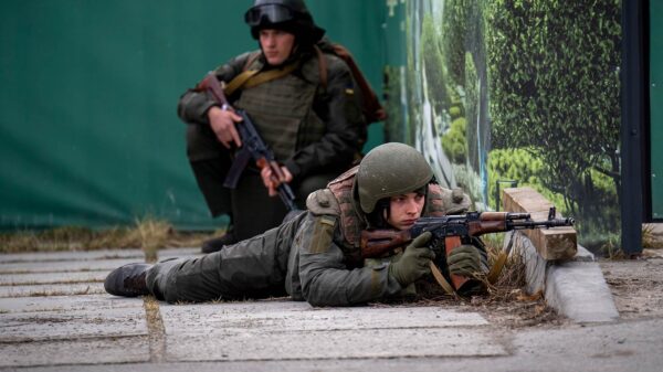 Soldiers from Ukraine engaged in battle in Kyiv