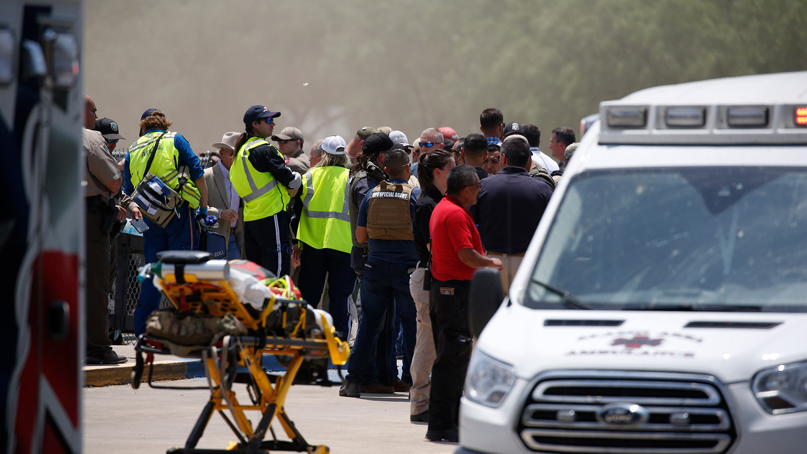 First responders after a Texas elementary school shooting in Uvalde
