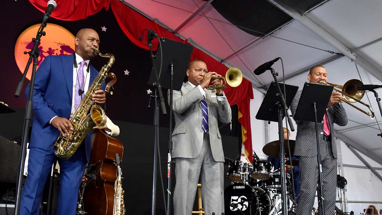 Branford, Wynton and Delfeayo Marsalis performing (Photo: Tim Mosenfelder/WireImage via Getty Images)