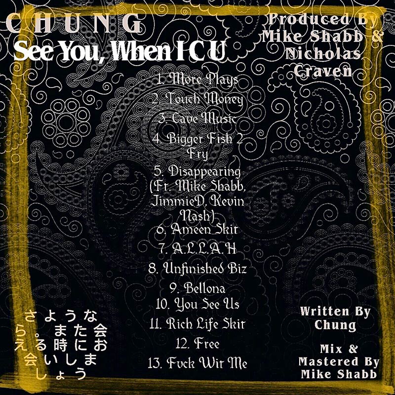 The tracklisting for See You When I C U by CHUNG