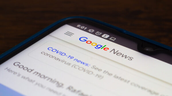 Google News can be seen on a mobile phone screen