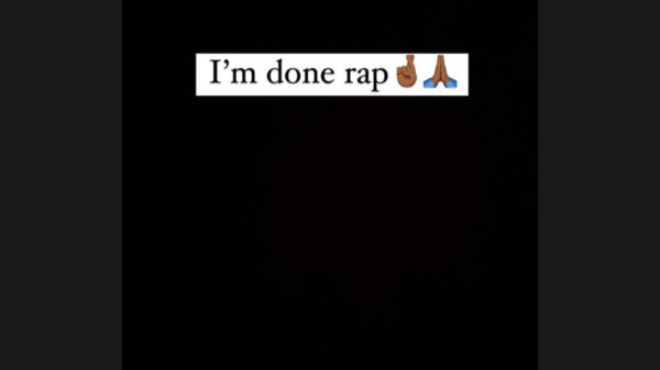 An Instagram story post by Desiigner which has the text I'm done rap
