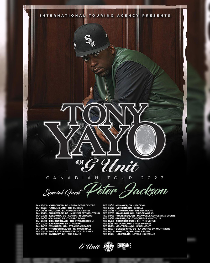 Tour poster for the Tony Yayo 2023 Canadian Tour