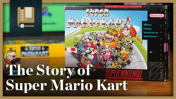 A video game box for Super Mario Kart on Super Nintendo