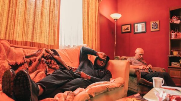 UK rapper Headie One stretched out on Martin's Sofa
