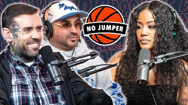 Adam22, Lush One and Jhonni Blaze in a promo image for a No Jumper interview