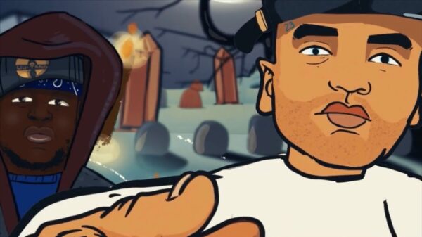 Rappers Noah23 and Killah Priest as animated characters