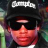 Eazy-E wearing his signature black Compton hat.