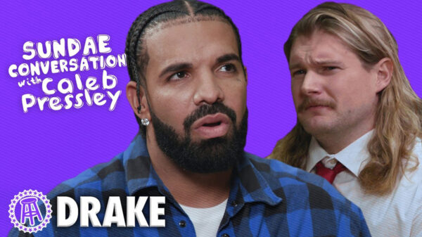 A composite image of rapper Drake and Sundae Conversation host Caleb Pressley