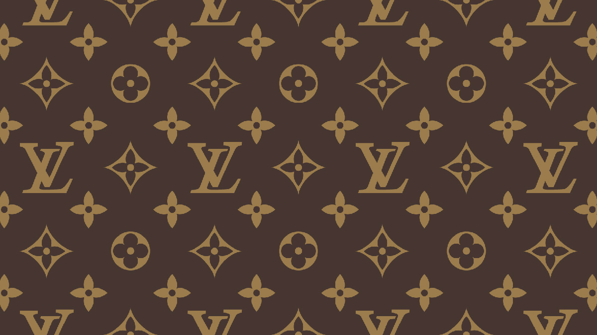 Yellow Louis Vuitton logo background