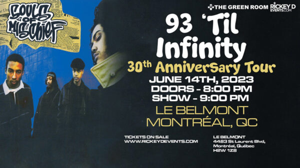 Poster for Souls of Mischief concert in Montreal on June 14, 2023