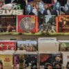 Record store racks full of Elvis, Beach Boys and The Beatles vinyl records