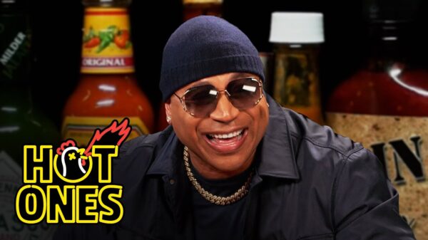 LL Cool J on the set of Hot Ones