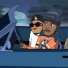 Rappers Mouraine and Westside Boogie are animated in a scene from the Big Dawg video