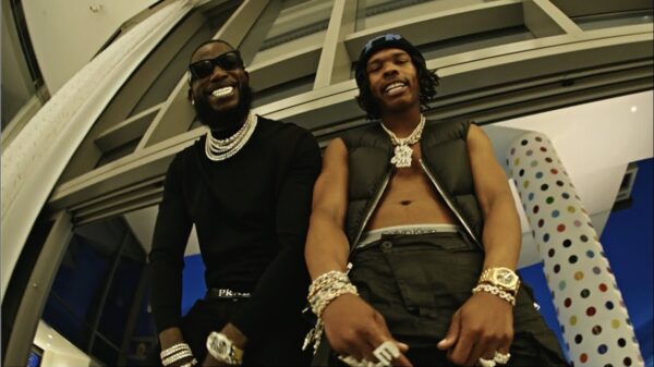 Scene from the Bluffin music video by Gucci Mane featuring Lil Baby
