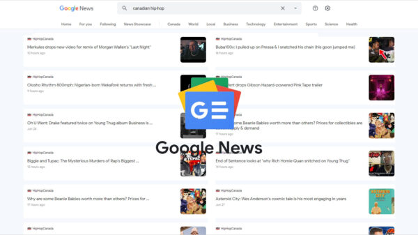 A screenshot of Google News displaying new headlines