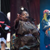 A composite image of three artists performing at Ottawa Bluesfest Day 2