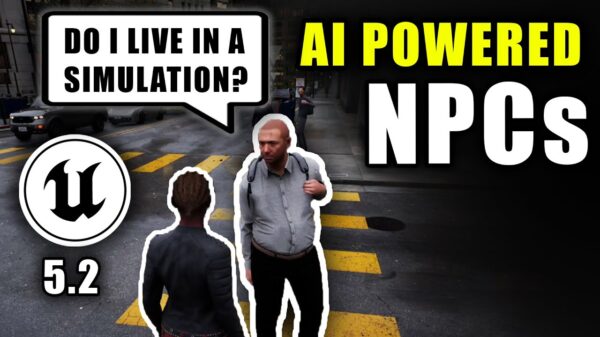 YouTube thumbnail for the Telling NPCs they live in a simulation: AI Smart NPCs on Unreal Engine 5