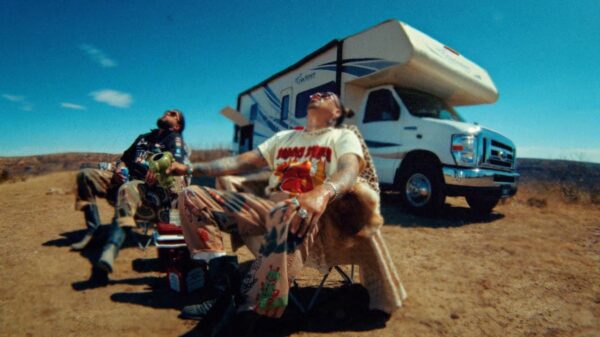 Scene from the Hot Planet video by Snotty Nose Rez Kids, directed by Sterling Larose