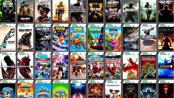 Rows on rows of Xbox video game titles