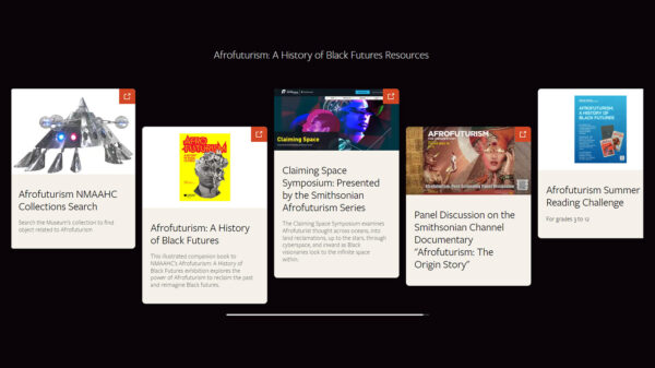A screenshot of the Afrofuturism exhibit at the National Museum of African American History and Culture