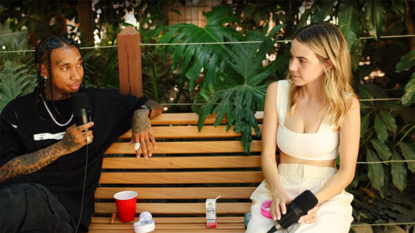 Tyga and Bobbi Althoff have a discussion at a zoo