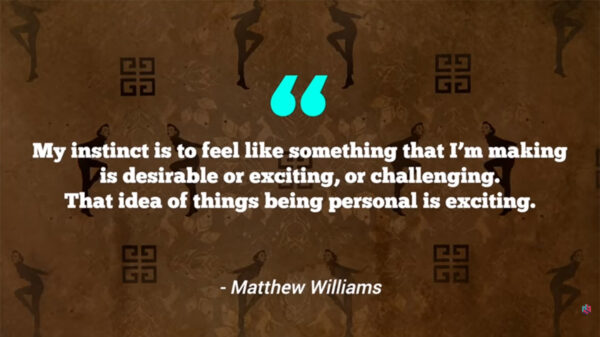 A tweet by Givenchy creative director Matthew Williams which reads: 'My instinct is to feel like something that I'm making is desirable or exciting, or challengin. That idea of things being personal is exciting.'