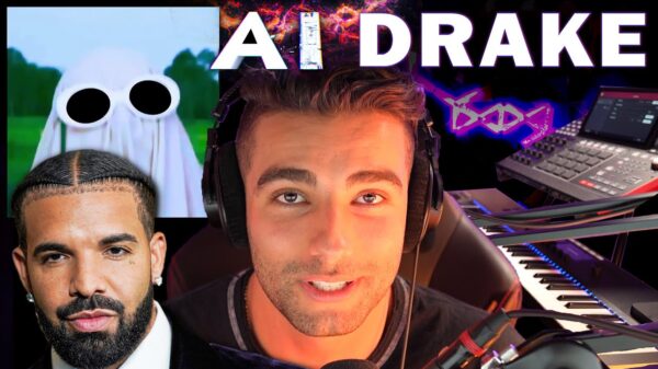 YouTube thumbnail for the video How the VIRAL AI Drake Song 'Heart On My Sleeve' was Made