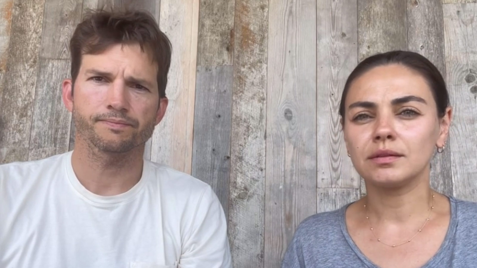 Screenshot of the Ashton Kutcher and Mila Kunis apology video
